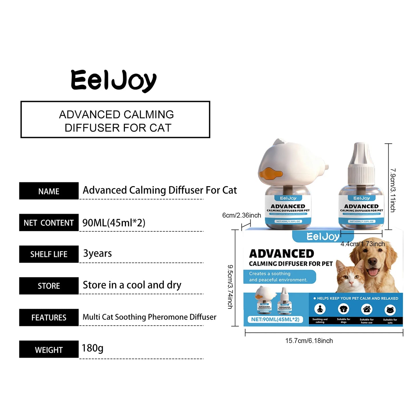 Difusor Calmante para Pets com Feromônios – Reduz Ansiedade e Estresse