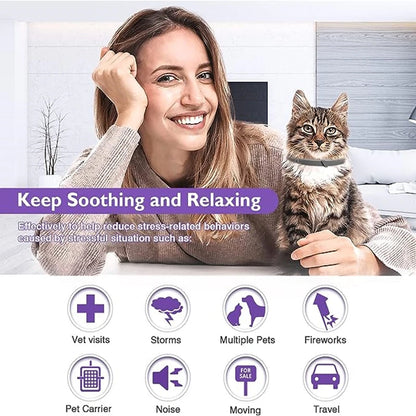 Coleira Calmante para Pets – Reduz Ansiedade por Até 30 Dias (Kit 3 ou 4 Unidades)